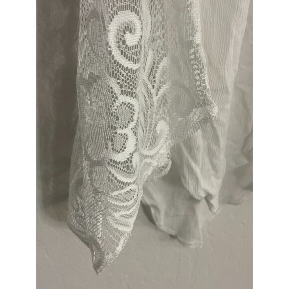 Linea Donatella S Lace Mini Slip Dress Flower Child Chemise Cover Up Babydoll - Picture 6 of 9